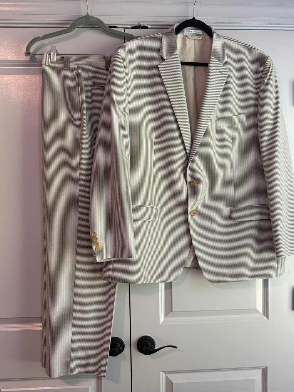 Lauren Ralph Lauren light blue/grey and White Pinstripe Two-Piece Suit